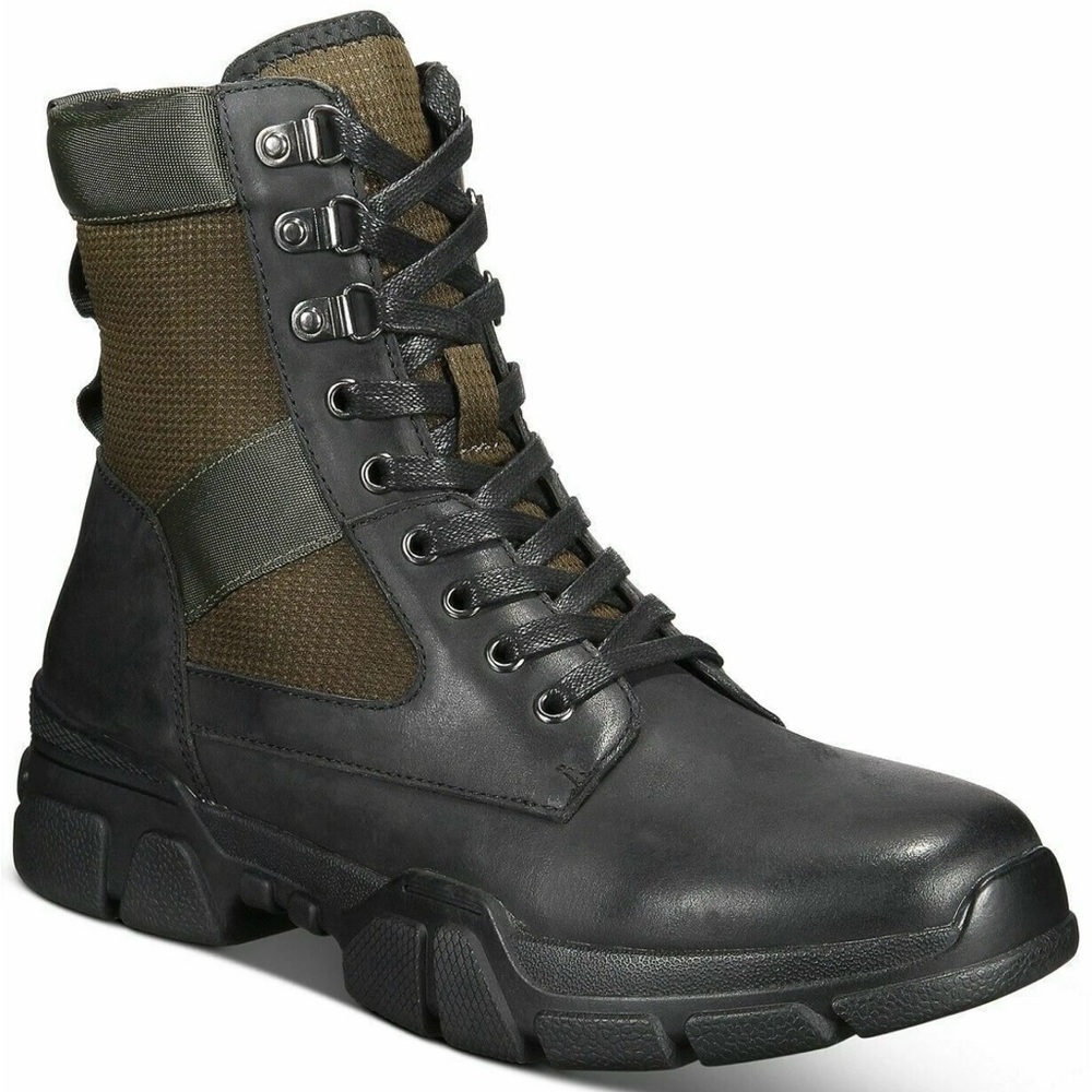 INC International Concepts Men's Black/Olive Donivan Boots 9.5